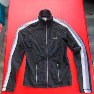 Roots Athletics hoodie black with a grey and white stripe women's size XS